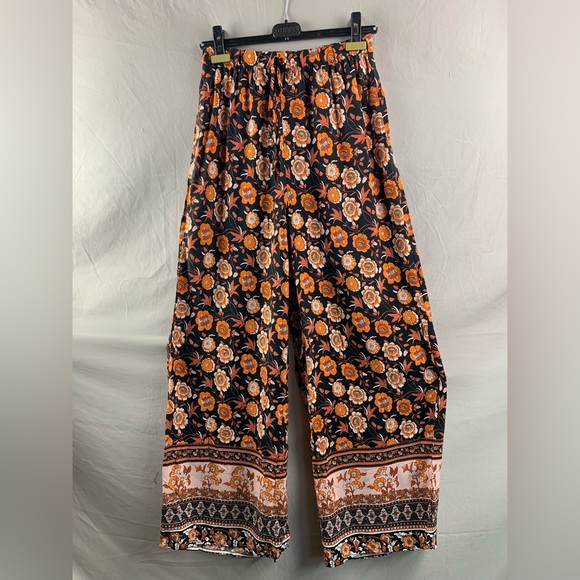 Tie Front Floral Print Wide Leg Pants - Picture 6 of 8